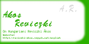akos reviczki business card